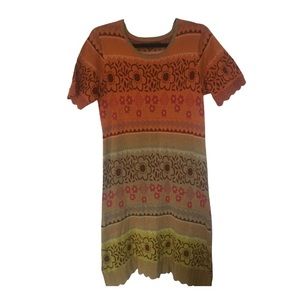 Gorgeous Vintage Gudrun Sjoden 100% Cotton Knit Sweater Dress, Size S-M.